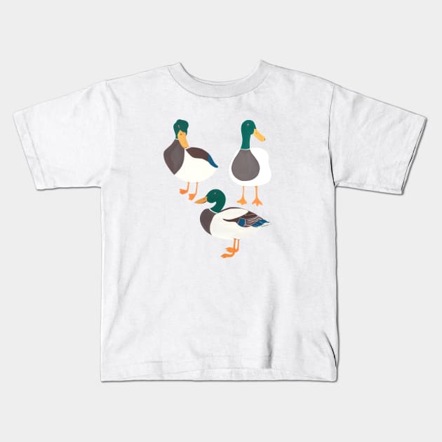 Happy ducks from the lake Kids T-Shirt by estudioanzol